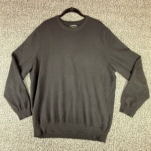 Club Room 100% Cashmere Sweater Men’s L/XL Black Crew Knit Pullover FLAW READ